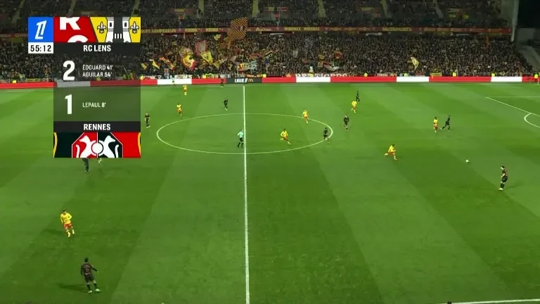 Ruben Aguilar este eliminat la două minute după ce a marcat în Lens - Rennes (VOYO)